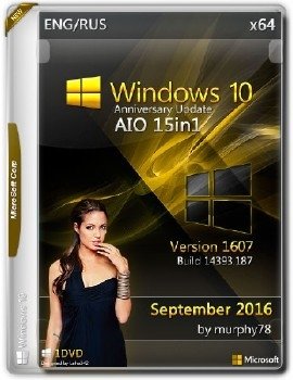 Windows 10 x64 AIO 15in1 Build 14393.187 September2016 by Murphy78 Windows 10 x64 AIO 15in1 Build 14393.187 September2016 by Murphy78