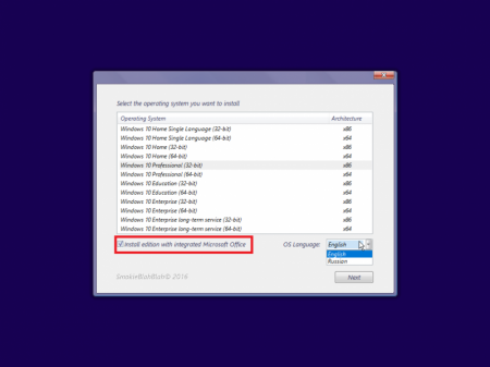 Windows 10 (x86/x64, Ru/En) + LTSB +/- Office 2016 12in1 by SmokieBlahBlah 12.10.16