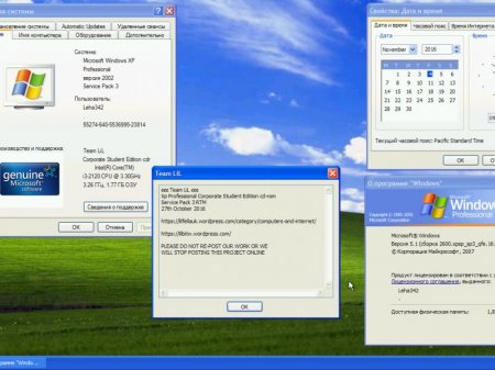 Windows XP Pro SP3 x86 Student Edition Oktober 27th 2016