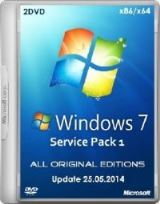 Windows 7 with SP1 All Original Editions 2DVD x86-64 Update  25.05.2014 [Ru]